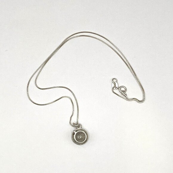 Sterling Silver Teacup Charm Pendant Necklace Italy Box Chain - Picture 1 of 11